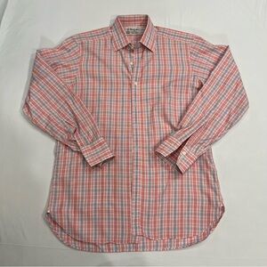 Turnbull & Asser Pink and Blue Plaid Button-Down Shirt